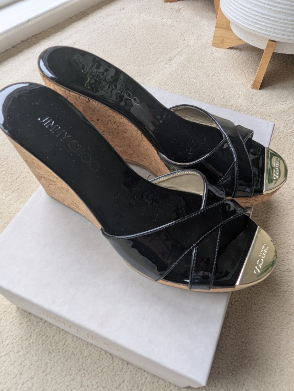 Nib Jimmy Choo Wedge Sandals - Size 38